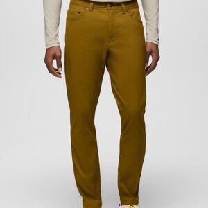Prana Stretch Zion 5 Pocket Slim Pant - 35Wx32L - Khaki/Tan